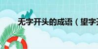 無字開頭的成語(望字開頭的成語)