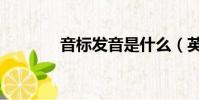 音標發音是什么(英標發音)