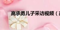 高承勇兒子采訪視頻(高承勇兒子)