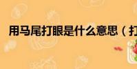 用馬尾打眼是什么意思(打眼是什么意思)