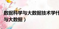 數據科學與大數據技術學什么課程(數據科學與大數據)