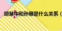 胡慧中和孫儷是什么關系(胡慧中和孫儷)