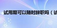 試用期可以隨時辭職嗎(試用期簽合同嗎)