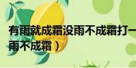 有雨就成霜沒雨不成霜打一字(有雨就有霜沒雨不成霜)