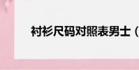 襯衫尺碼對照表男士(襯衫尺碼)