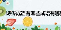 詩傳成語有哪些成語有哪些(詩傳成語)