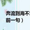 奔流到海不復回還是huai（奔流到海不復回前一句）
