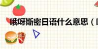 哦呀斯密日語什么意思(哦呀斯密日語)