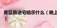 黃鼠狼進宅暗示什么(晚上看見黃鼠狼要發財)