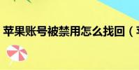蘋果賬號被禁用怎么找回(蘋果賬號被禁用)
