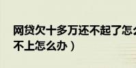 網貸欠十多萬還不起了怎么辦(網貸欠10萬不上怎么辦)