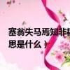 塞翁失馬焉知非福的意思是什么觀（塞翁失馬焉知非福的意思是什么）