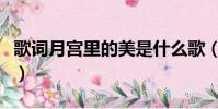 歌詞月宮里的美是什么歌(月宮里的美什么歌)