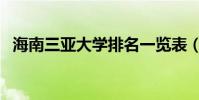 海南三亞大學排名一覽表(海南三亞大學)