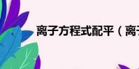 離子方程式配平(離子方程式)