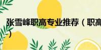 張雪峰職高專業推薦(職高讀什么專業最吃香)