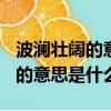 波瀾壯闊的意思是什么(最佳答案)（波瀾壯闊的意思是什么）
