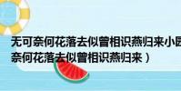無可奈何花落去似曾相識燕歸來小園香徑獨徘徊翻譯(無可奈何花落去似曾相識燕歸來)