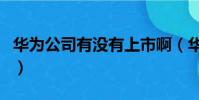 華為公司有沒有上市啊(華為公司有沒有上市)
