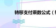 轉移支付乘數公式(轉移支付)