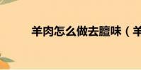 羊肉怎么做去膻味(羊肉怎么做)