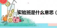 實驗班是什么意思(實驗班)