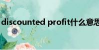 discounted profit什么意思(discounted)