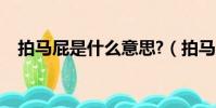 拍馬屁是什么意思?(拍馬屁是什么意思)