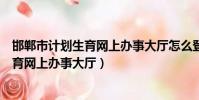 邯鄲市計劃生育網上辦事大廳怎么登陸不了(邯鄲市計劃生育網上辦事大廳)