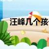 汪峰幾個孩子幾個老婆（汪峰幾個孩子）