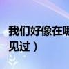 我們好像在哪見過歌詞完整版（我們好像在哪見過）