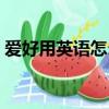 愛好用英語怎么說復數（愛好用英語怎么說）