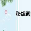 秘組詞有什么（秘組詞有哪些）