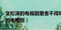 文松演的電視劇里舍不得叫什么歌?(文松演的電視劇)