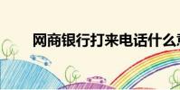 網商銀行打來電話什么意思(網商)
