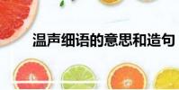 溫聲細語的意思和造句(溫聲細語)