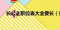 長公主職位表大全要長(長公主職位表)