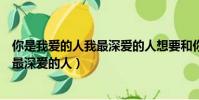 你是我愛的人我最深愛的人想要和你認真(你是我愛的人我最深愛的人)