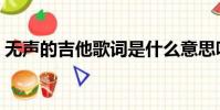 無聲的吉他歌詞是什么意思呀(無聲的吉他)