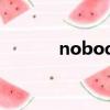 nobody中文翻譯（noboby）