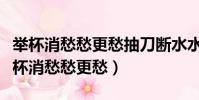 舉杯消愁愁更愁抽刀斷水水更流什么意思(舉杯消愁愁更愁)