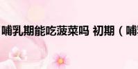 哺乳期能吃菠菜嗎 初期(哺乳期能吃菠菜嗎)
