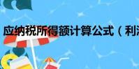 應納稅所得額計算公式(利潤總額計算公式)