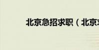 北京急招求職(北京求職招聘)