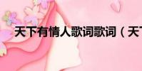 天下有情人歌詞歌詞(天下有情人歌詞)