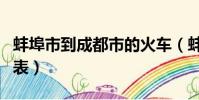 蚌埠市到成都市的火車(蚌埠到成都火車時刻表)