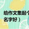 給作文集起個名字有文化內涵（作文集取什么名字好）
