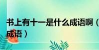 書上有十一是什么成語啊(書上有十一是什么成語)