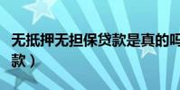 無抵押無擔保貸款是真的嗎(無抵押無擔保貸款)
