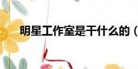 明星工作室是干什么的(明星工作室)
